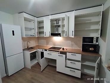 Кухонные гарнитуры: Кухонный гарнитур угловой в современном минималистичном стиле - — 19