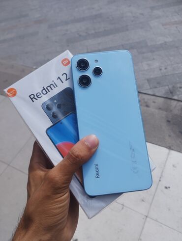телефон айфон: Redmi Note 12, 128 ГБ, цвет - Голубой, Отпечаток пальца, Face ID