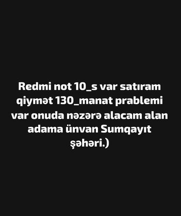 redmi ucuz: Redmi Note 10S, 64 GB, rəng - Mavi, Qırıq