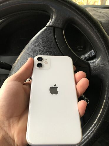 телефон россрочка: IPhone 11, Колдонулган, 128 ГБ, Ак, Куту, 75 %