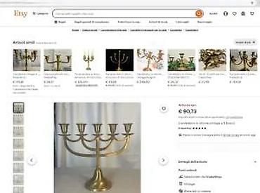 Sveće i svećnjaci: Mesingani svećnjak sa 7 krakova - Materijal: liveni mesing, zlatne — 8