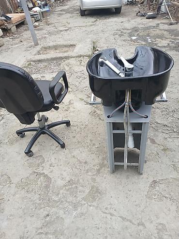 Salon, tibbi mebel: Salon üçün yuyucu lavabolu kreslo və usta kreslosu dəsti. - Yuyucu — 3