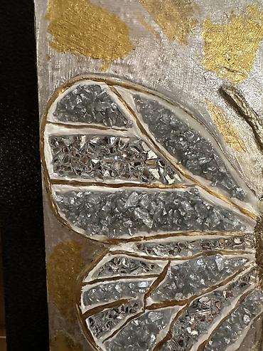 ağ şekil: Thein_art müellif işitam el işi dekorativ tablo - Mövzu: Kəpənək - — 2