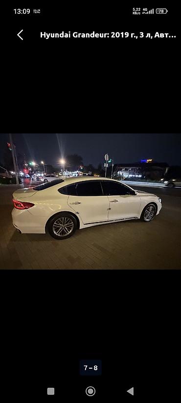 Hyundai Grandeur: 2019 г., 3 л, Автомат, Газ, Седан at lalafo.kg Hyundai Grandeur: 2019 г., 3 л, Автомат, Газ, Седан