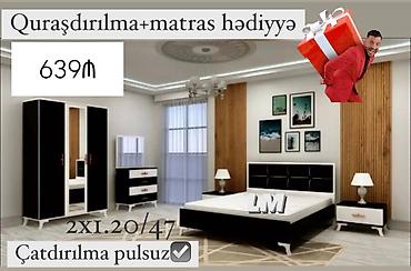 ucuz mebel kreditle: Yataq otağı dəsti – klassik qara-ağ dizayn Dəst tərkibi: - Yataq — 1