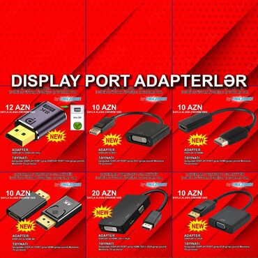 hdmi kabel telefon: Display Port adapterlər 🚚Metrolara və ünvana çatdırılma var