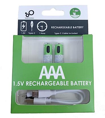type c: Перезаряжаемые батарейки SMARTOOLS AAA 1.5V с Type‑C - — 1