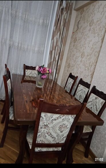 старые стулья: Qonaq otağı üçün, İşlənmiş, Açılan, Dördbucaq masa, 12 stul