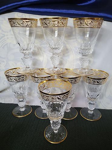 Ostali antikviteti: Luksuzne kristal case za vino1955/56 god,rucni rad — 12