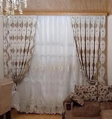 Klassik üslubda pərdə dəsti - İkili kompozisiya: dekorativ qalın