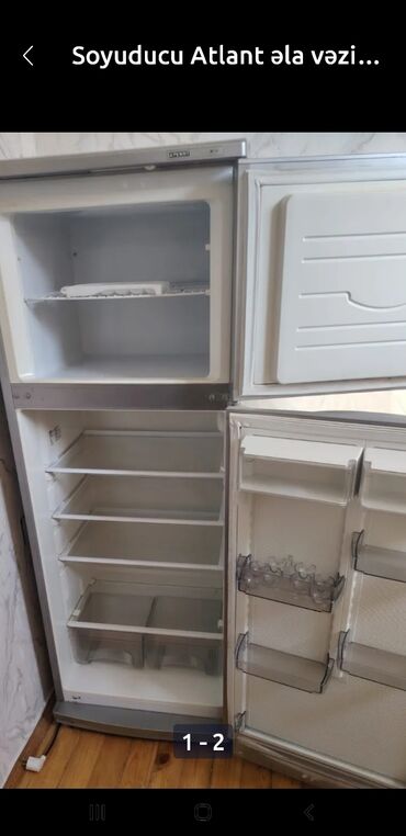 Su qızdırıcı kranlar: Atlant iki kameralı soyuducu - Rəng: gümüşü (inox stilində) -