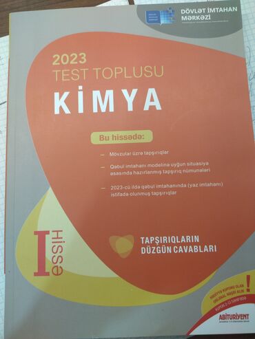 Other books and magazines: Kimya Test toplusu yenidir alınıb işlənməyib