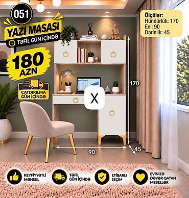 Yazı masası – çoxfunksiyalı iş guşəniz üçün ideal həll. Ölçülər: - lalafo.az -da Yazı masası – çoxfunksiyalı iş guşəniz üçün ideal həll. Ölçülər: -