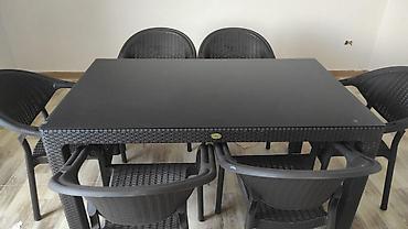 Bağ, çöl masa və oturacaq dəstləri: Yeni, Dördbucaq masa, 4 stul, Açılan, Stullar ilə, Plastik, Türkiyə — 3