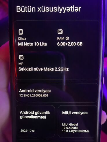 Xiaomi: Xiaomi Redmi Note 10 Lite, 128 GB, rəng - Qara