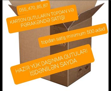 ev əşyalarının satışı: Karton qutu yük daşınma qutulari istənilən sayda sifariş qəbul