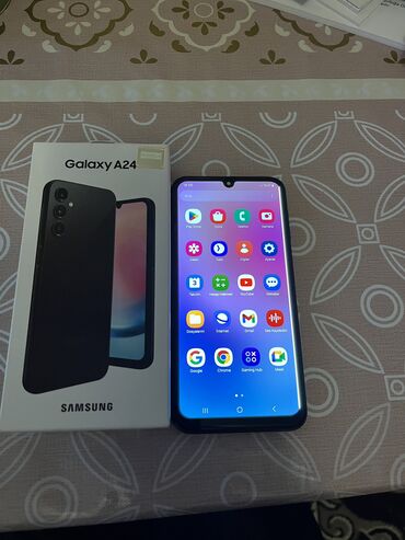 купить телефон раскладушку: Samsung Galaxy A24 4G, 128 ГБ, цвет - Черный, Кнопочный, Сенсорный, Отпечаток пальца