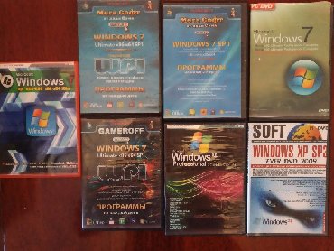 cd disk: Microsoft Windows 7 ve XP, (5+2 disk), w7 ler 12 man