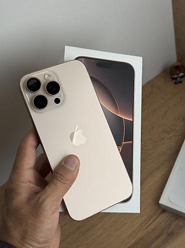 айфон не дорого: IPhone 16 Pro Max, Б/у, 256 ГБ, Desert Titanium, Защитное стекло, Чехол, Кабель, 94 % — 2