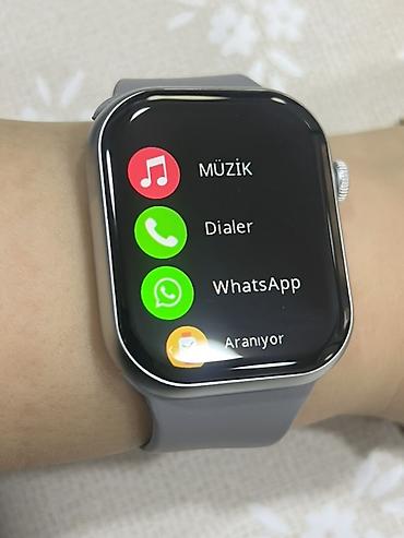 qol saatlari: Şəxsi istifadə üçün nəzərdə tutulmuş, Apple whatch boz rəngdə, silikon — 2