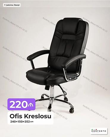 Ev və bağ: Ofis kreslosu - Rəng: qara - Material: yumşaq üzlük (deşilməyə — 1
