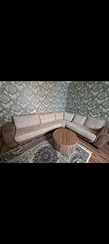 divan ustu: Künc divan dəsti - Forma: L-şəkilli, geniş oturma sahəsi və dərin — 2