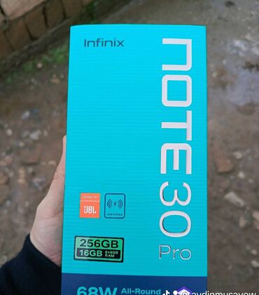 i̇nfinix note 30: Infinix Note 30 Pro, 256 GB, rəng - Qara, Sensor, Simsiz şarj, Face ID