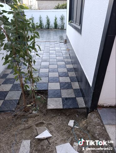 Tamet: Tamet döşəmə xidməti – dekorativ beton/daş təməli ilə həyət və giriş — 28