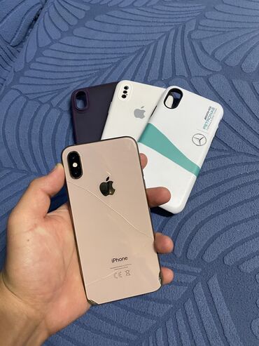 принеси старый телефон получи новый: IPhone Xs, Б/у, 64 ГБ, Золотой, Зарядное устройство, Чехол, 82 %