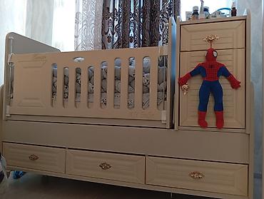 lay lay matras: Uşaq beşiyi və komodlu çarpayı komplekti - Rəng: krem/bej - — 2