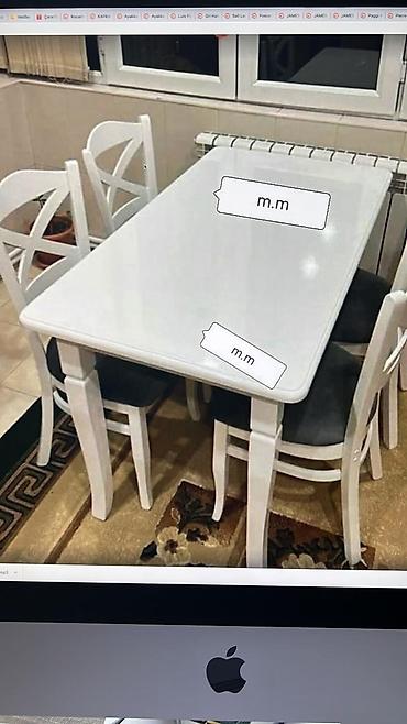 taxt tumba: Mətbəx üçün, Yeni, Açılmayan, Dördbucaq masa, 4 stul — 6