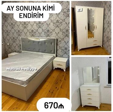 2 х спальную кровать: *Yataq dəsti 670Azn💥* *⏳Ay sonuna kimi Endirim* *Matras hədiyyə🎁*