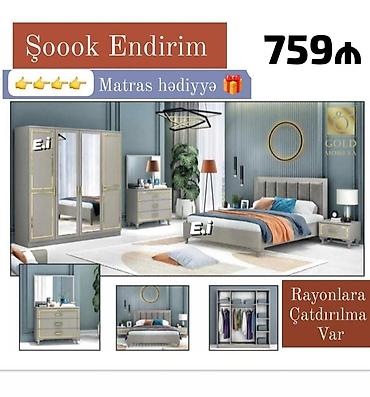 Ev üçün mebel: Yataq otağı dəsti – müasir dizayn Qiymət: 759₼ Dəst tərkibi: - Yumşaq — 1