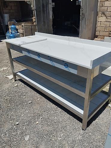 Нержавейки: Mətbəx üçün peşəkar iş masası - Material: paslanmayan polad (çərçivə — 1
