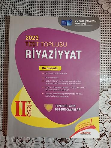 Testlər: Məhsul: 2023 “Test Toplusu – Riyaziyyat” (DİM), 2 cildlik set - Hissə — 2