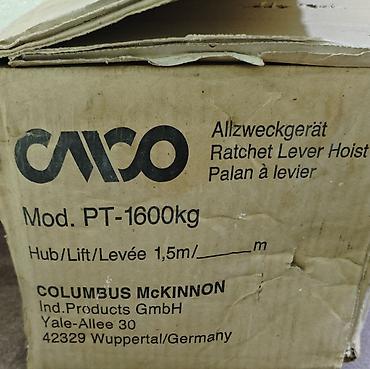 İstehsal avadanlığı: Məhsul: CAVO / Yale PT qaldırıcı – kliklə işləyən qolu vinçi (Ratchet — 1