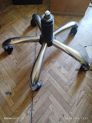 Ofis mebeli: Ofis kreslosu üçün alt baza və təkərli çarx sistemi - 5 şüalı metal — 1
