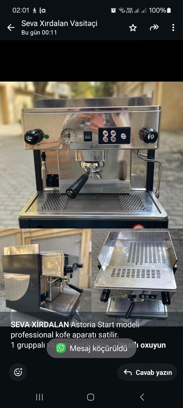 Soyuducu vitrinləri: *SEVA XİRDALAN* Astoria Start modeli professional kofe aparatı