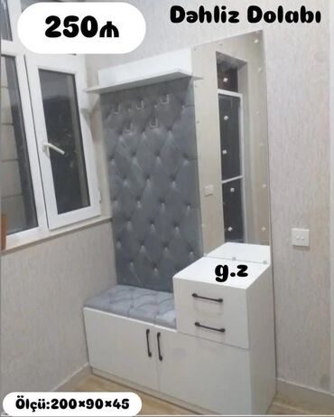 вешалка шкаф: Yeni, 3 qapılı Düz dolab, Dəhliz dolabı