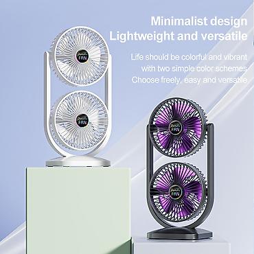 vintilyatır: Masaüstü 2 Başlı Sərinkeş Double Coolness Dual Fan . ❄️ Sərinlik artıq — 7