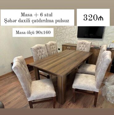 Dolablar: Qonaq otağı üçün, Yeni, 6 stul