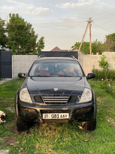 Ssangyong: Внедорожник SsangYong Rexton черного цвета с рейлингами на крыше