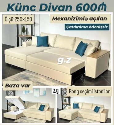 Komodlar: Künc divan, Yeni, Açılan, Bazalı