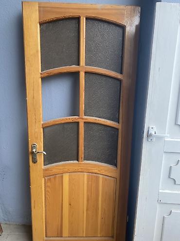 qapi taxta: Taxta interyer qapısı – şüşəli model - Material: təbii ağac — 4