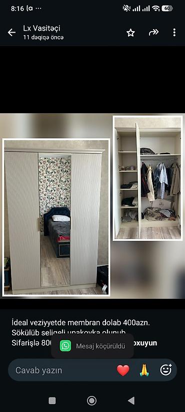 İdeal veziyyetde membran dolab 400azn. Sökülüb seliqeli upakovka lalafo.az -da İdeal veziyyetde membran dolab 400azn. Sökülüb seliqeli upakovka