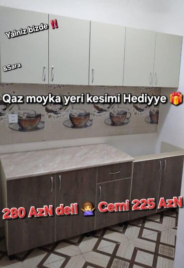 kiçik mətbəx mebelləri: Musteri evinden goruntu 2 metr metbex mebeli cemi 280 azn deil 🙅🏼‍♀️