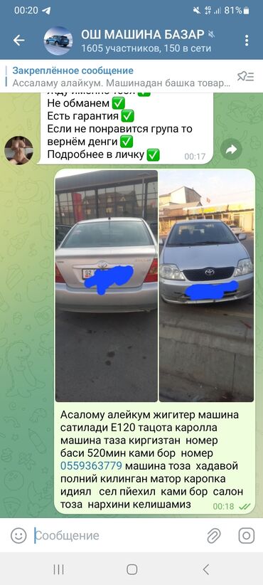 шипованные шины б у: Toyota Corolla: 2002 г., 1.6 л, Механика, Бензин, Седан