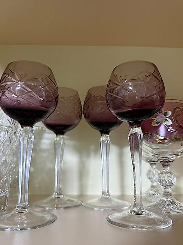 Satılır – çex istehsalı vintage bokal dəsti 🥂✨ Zövqlə işlənmiş, gözəl