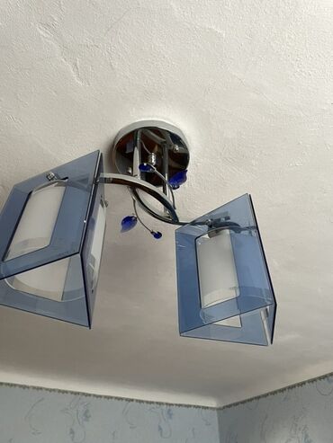 комплектующие для натяжных потолков: Потолочный (люстра) светильник с двумя плафонами - Тип: накладная