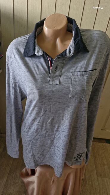 muski kardigan sa kapuljacom: Long sleeves T-shirt, L (EU 52), Tom Tailor, color - Grey, Cotton